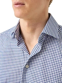 Slim-Fit Grid Check Button-Front Shirt
