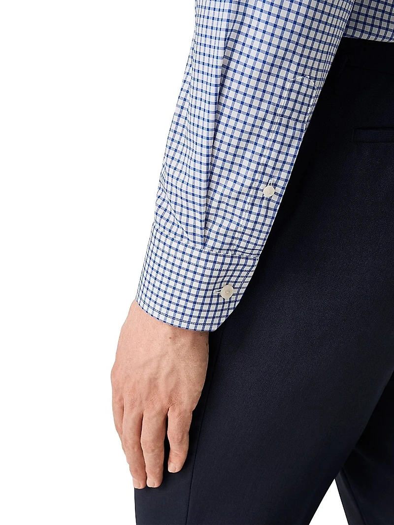 Slim-Fit Grid Check Button-Front Shirt