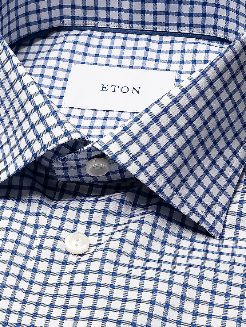Slim-Fit Grid Check Button-Front Shirt