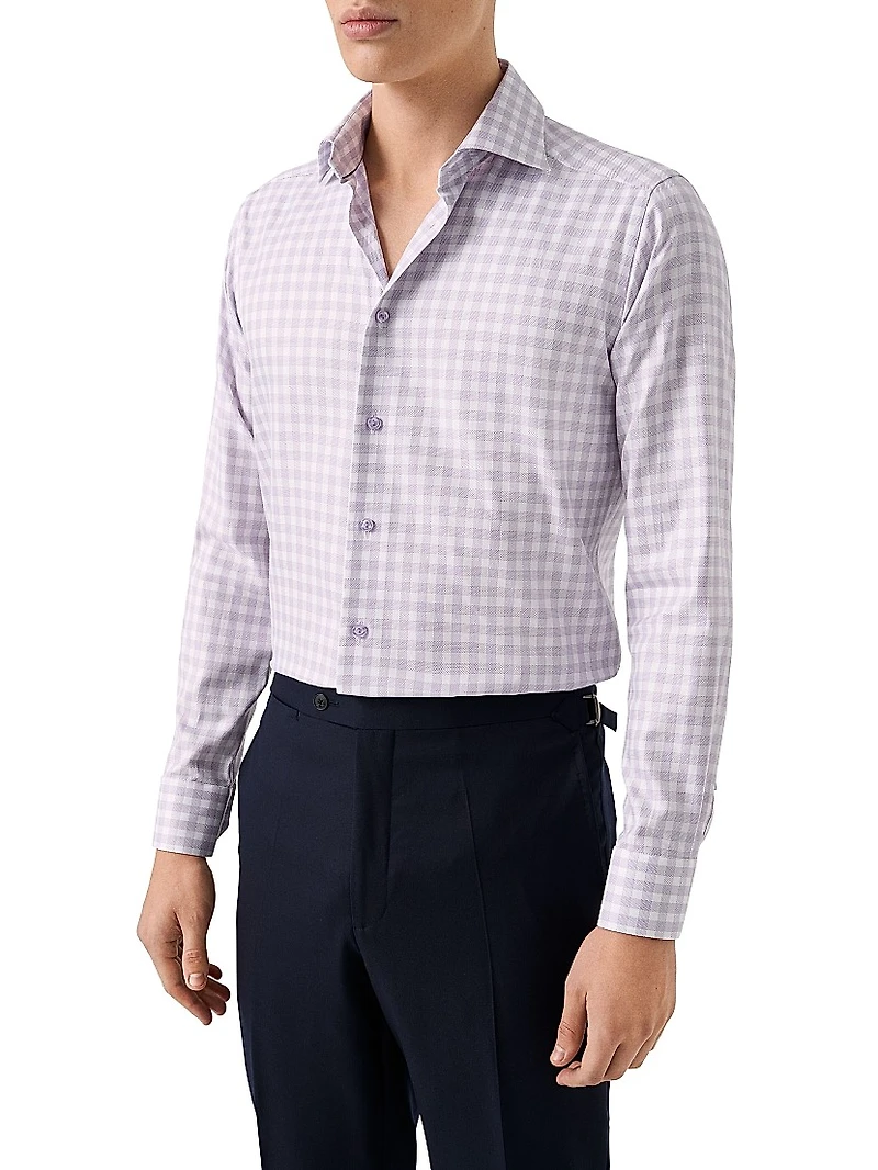 Slim-Fit Check Button-Front Shirt