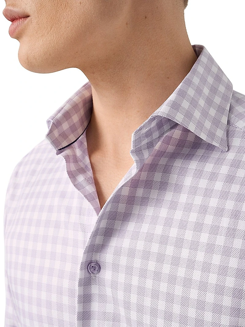 Slim-Fit Check Button-Front Shirt