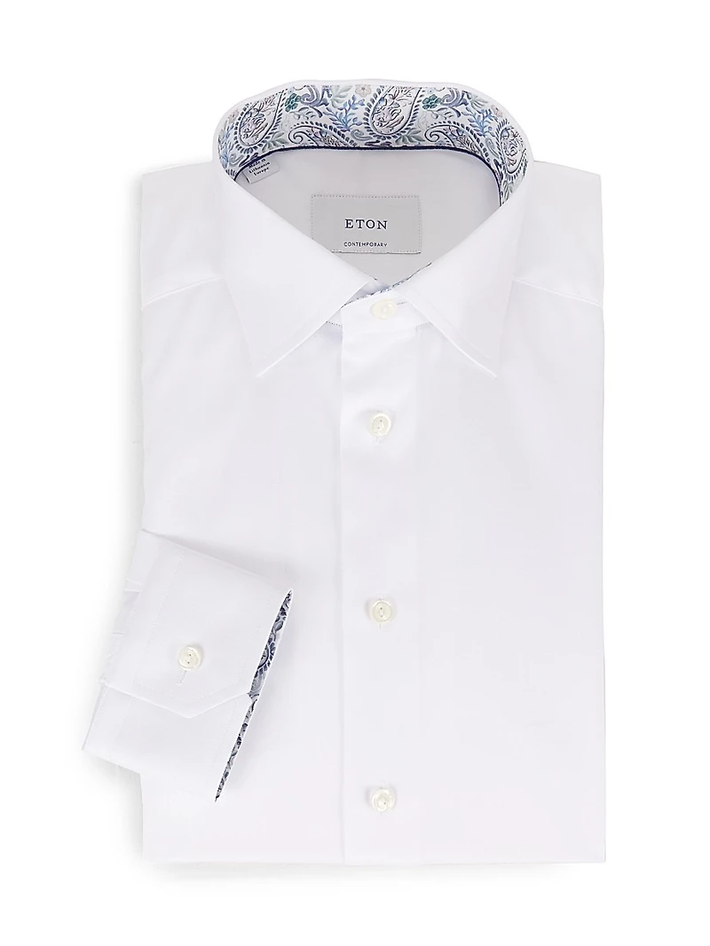 Contemporary Fit Paisley Twill Shirt