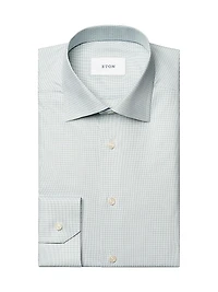 Contemporary-Fit Neat Check Button-Front Shirt