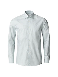 Contemporary-Fit Neat Check Button-Front Shirt
