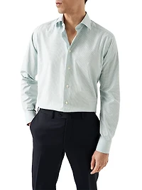 Contemporary-Fit Neat Check Button-Front Shirt