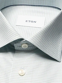 Contemporary-Fit Neat Check Button-Front Shirt