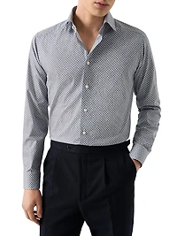 Contemporary-Fit Medallion Button-Front Shirt