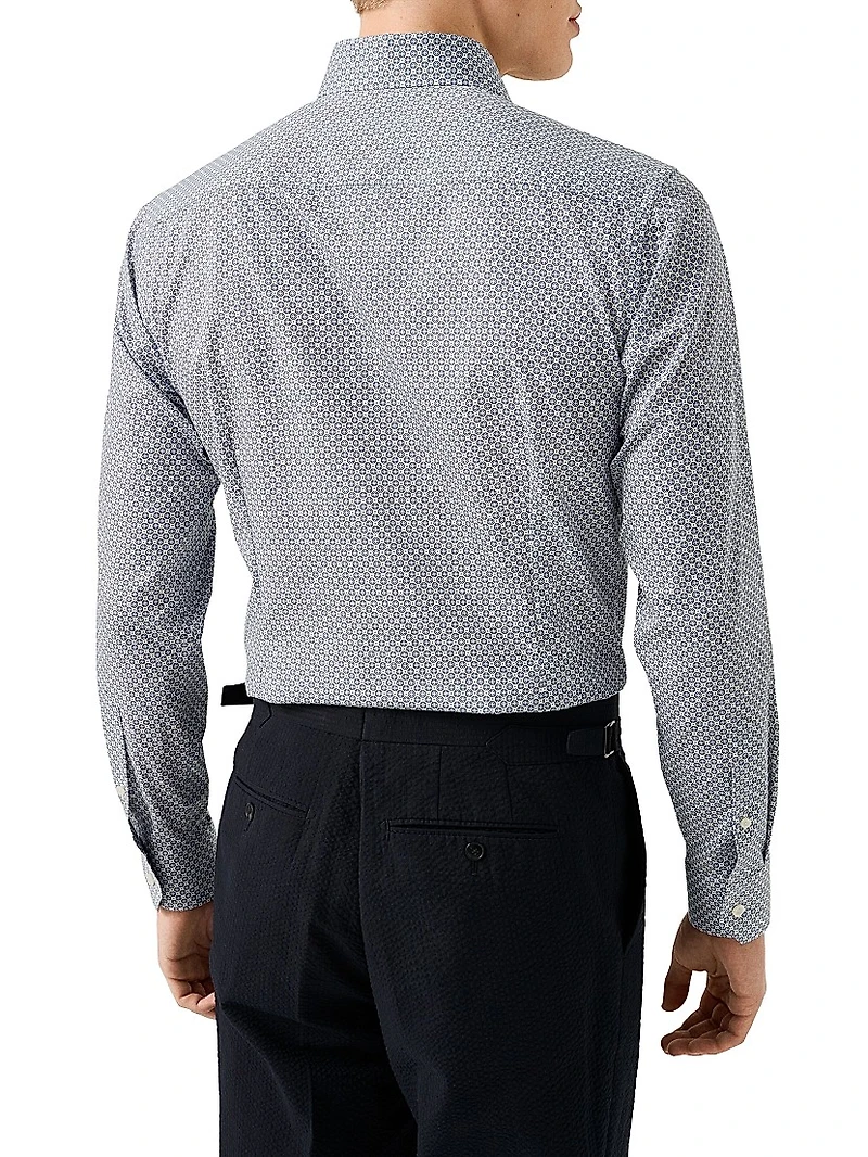 Contemporary-Fit Medallion Button-Front Shirt