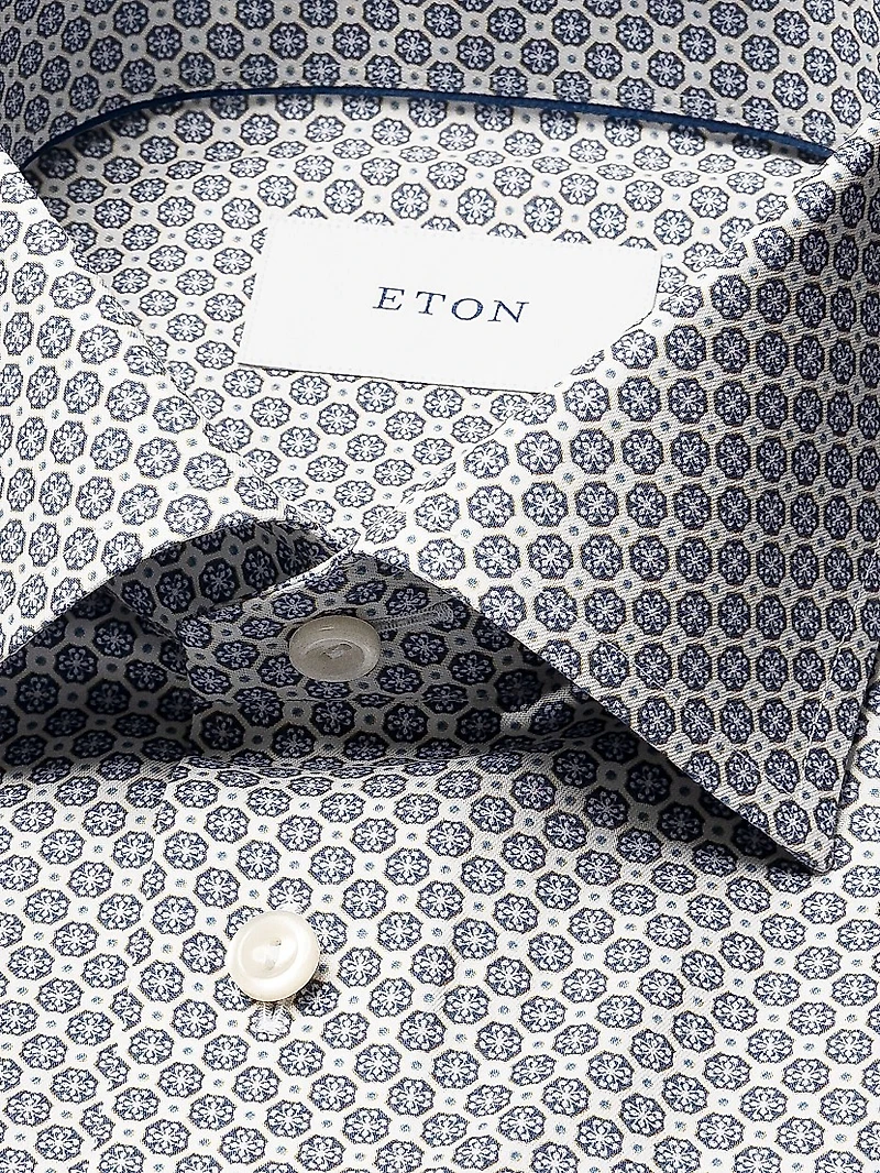 Contemporary-Fit Medallion Button-Front Shirt