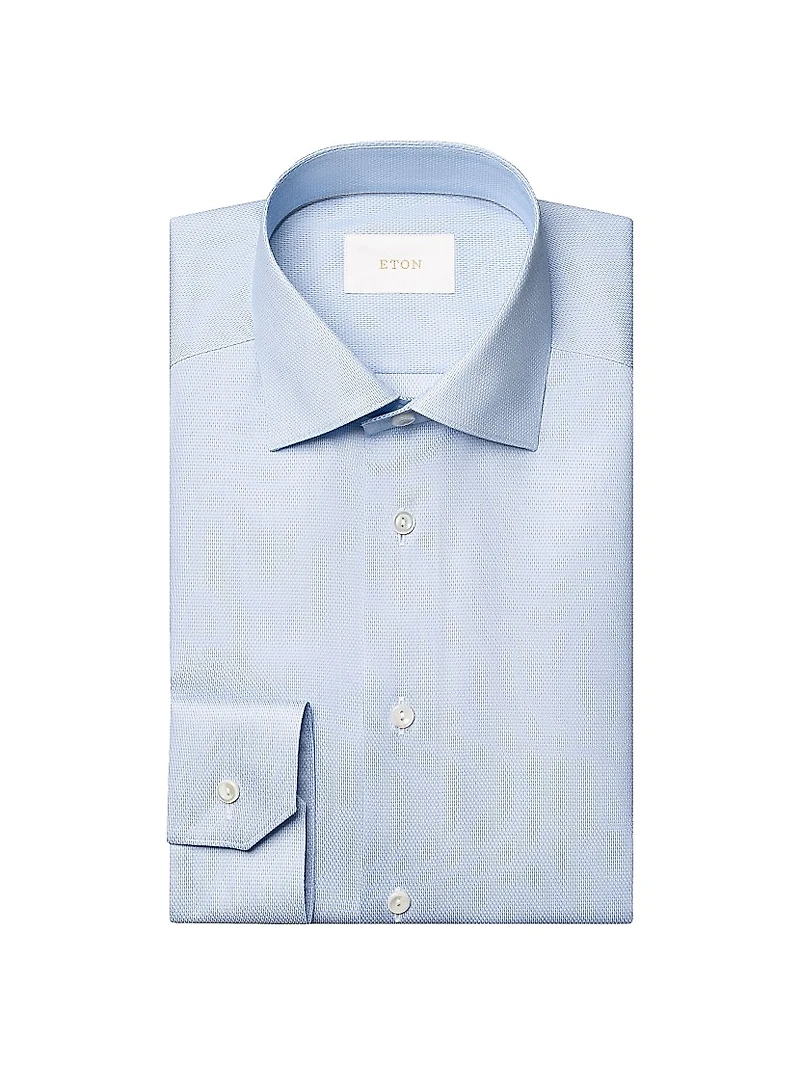 Contemporary-Fit Textured Solid Elevated Shirt