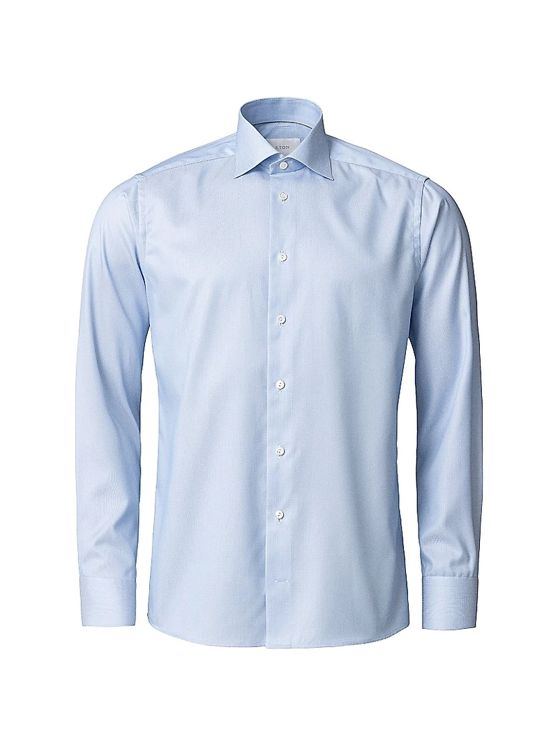 Contemporary-Fit Textured Solid Elevated Shirt