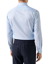 Contemporary-Fit Textured Solid Elevated Shirt