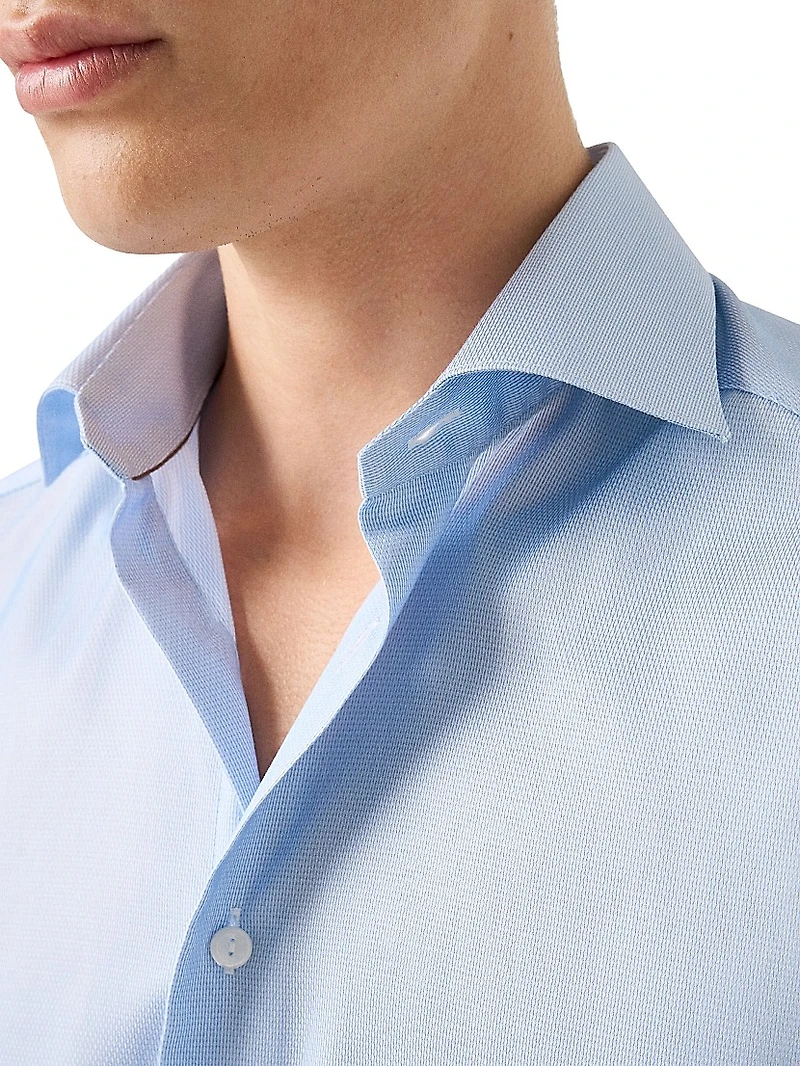 Contemporary-Fit Textured Solid Elevated Shirt