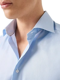 Contemporary-Fit Textured Solid Elevated Shirt
