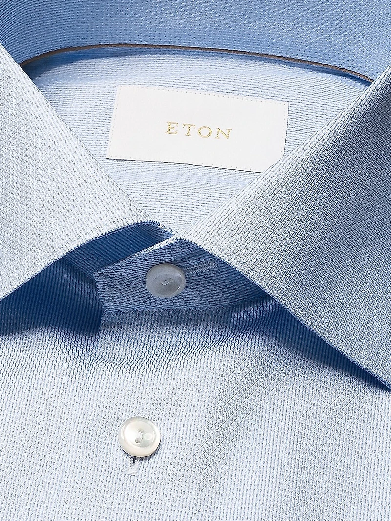 Contemporary-Fit Textured Solid Elevated Shirt