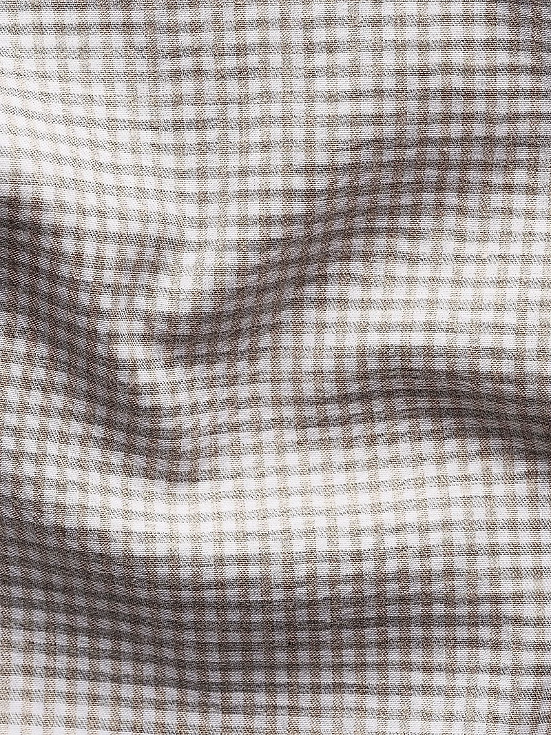 Slim-Fit Melange Gingham Button-Front Shirt