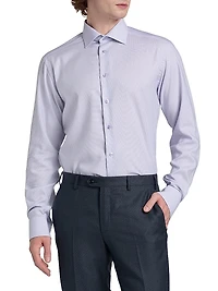 Contemporary-Fit Striped Elevated Cotton Shirt
