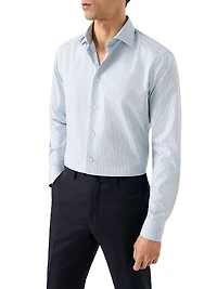 Slim-Fit Neat Check Button-Front Shirt