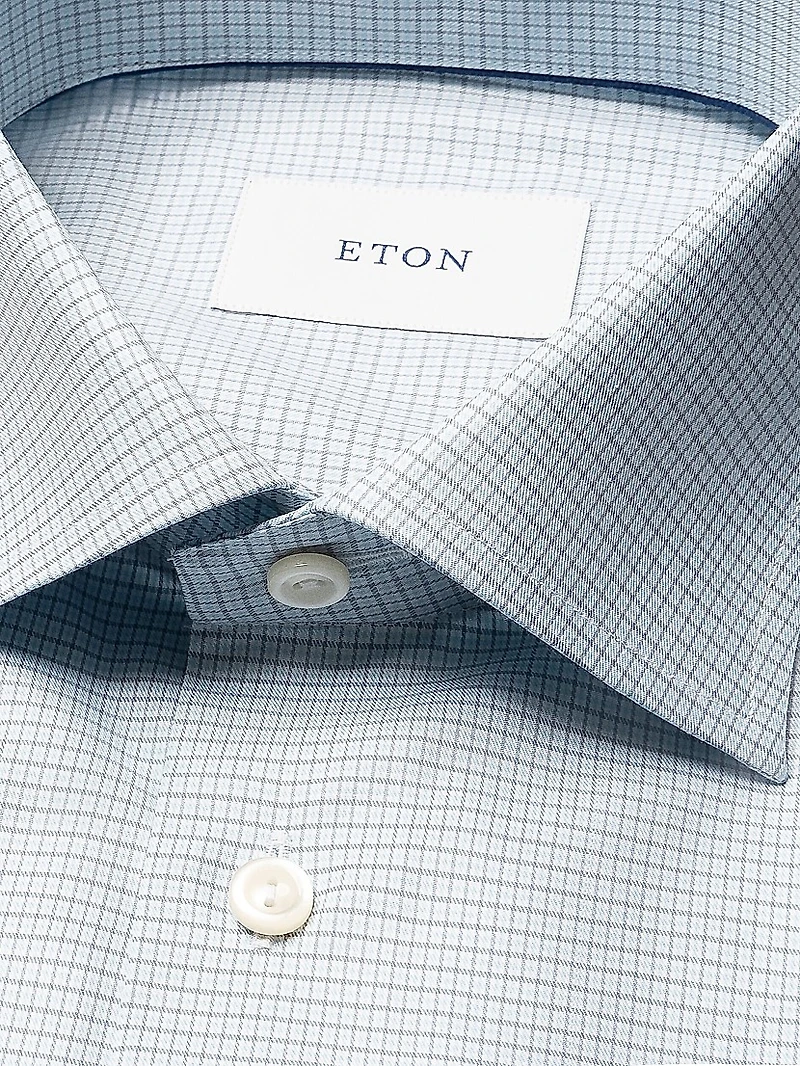 Slim-Fit Neat Check Button-Front Shirt