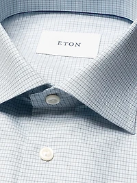 Slim-Fit Neat Check Button-Front Shirt