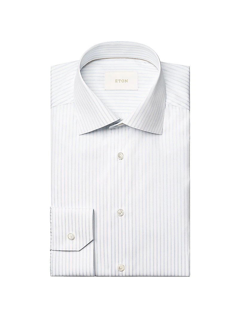 Contemporary-Fit Striped Button-Front Shirt