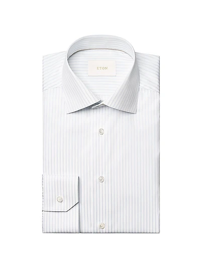 Contemporary-Fit Striped Button-Front Shirt