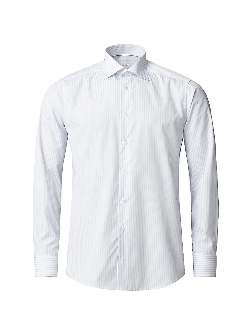 Contemporary-Fit Striped Button-Front Shirt