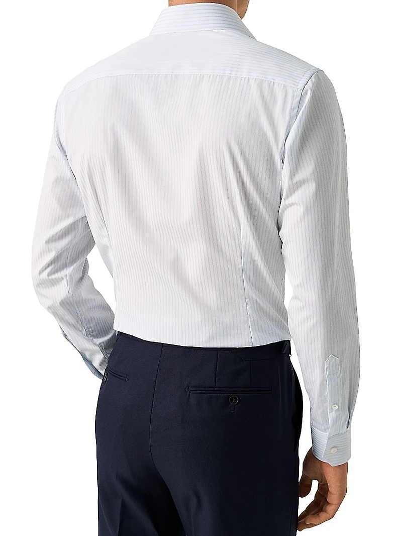Contemporary-Fit Striped Button-Front Shirt