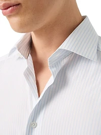 Contemporary-Fit Striped Button-Front Shirt