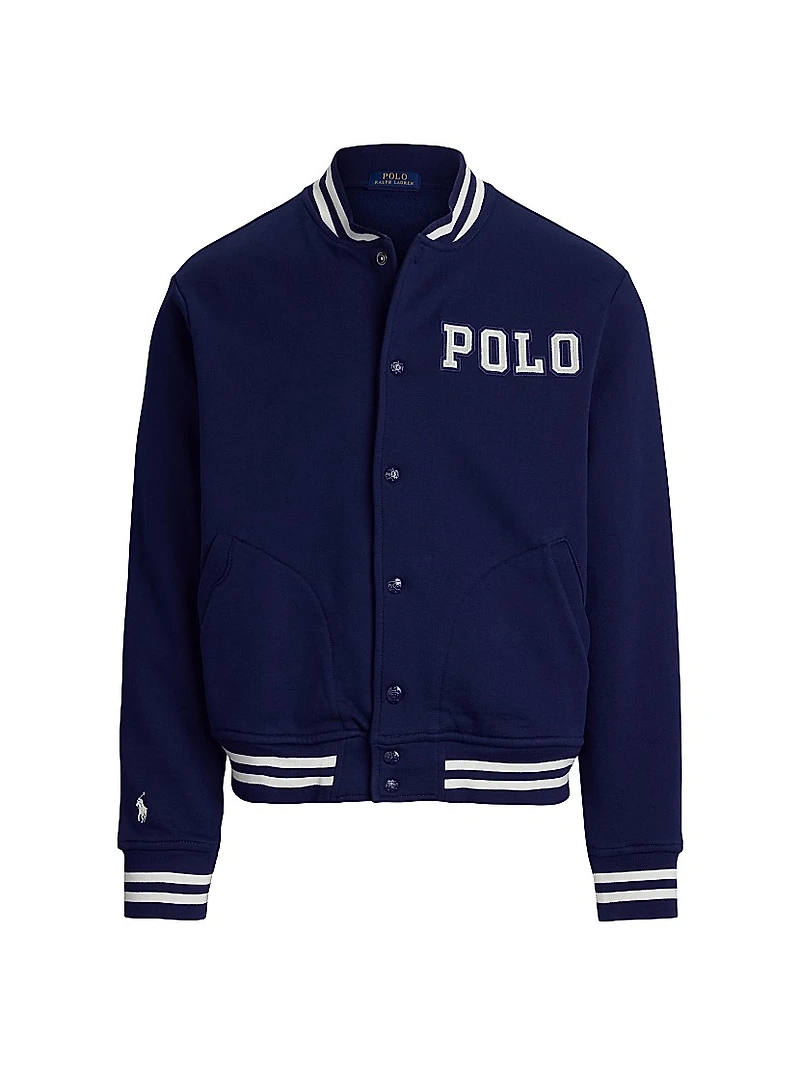 Logo Fleece Baseball Jacket
