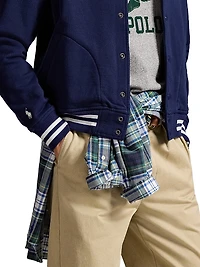 Logo Fleece Baseball Jacket