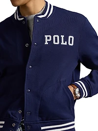 Logo Fleece Baseball Jacket