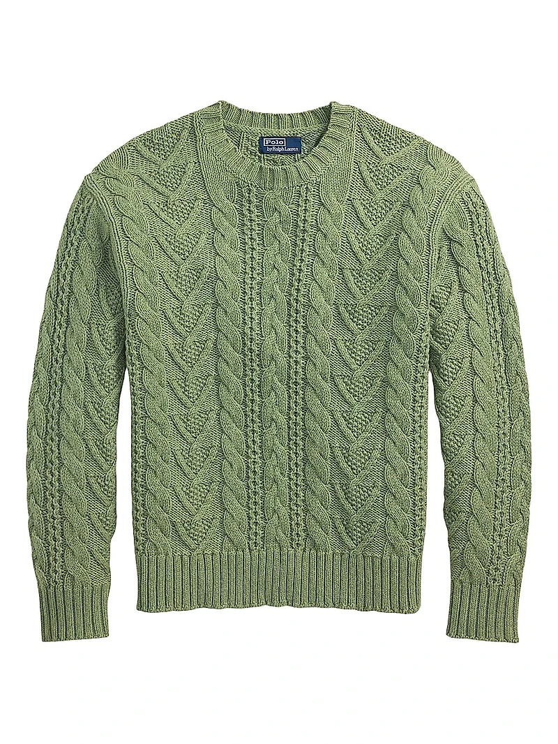 Cotton-Blend Fisherman Sweater