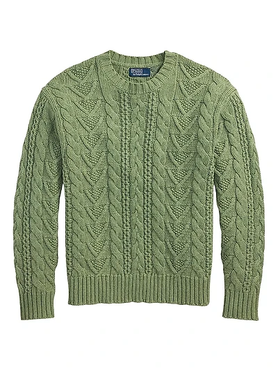Cotton-Blend Fisherman Sweater