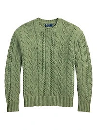 Cotton-Blend Fisherman Sweater