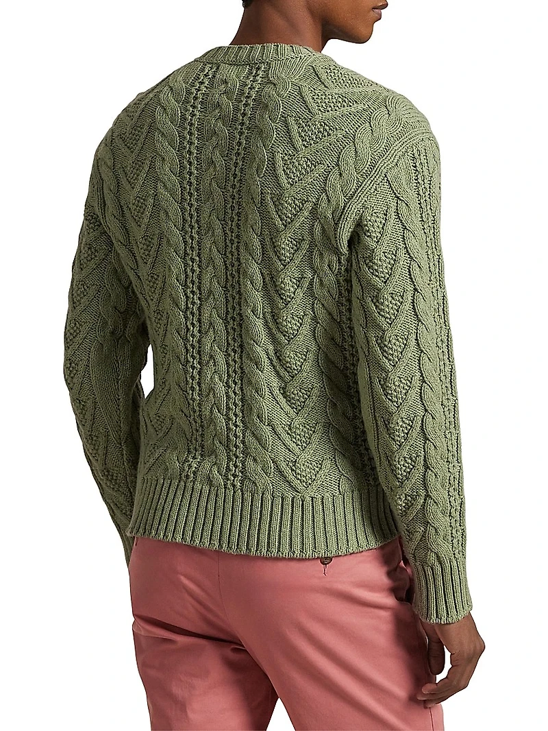 Cotton-Blend Fisherman Sweater