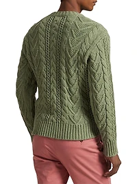 Cotton-Blend Fisherman Sweater