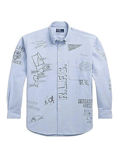 Big Fit Linen-Cotton Oxford Shirt