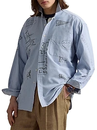 Big Fit Linen-Cotton Oxford Shirt