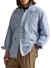 Big Fit Linen-Cotton Oxford Shirt