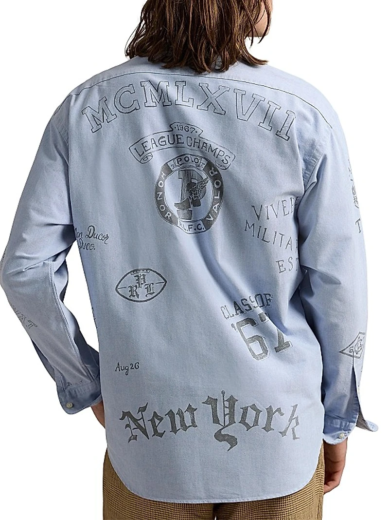 Big Fit Linen-Cotton Oxford Shirt