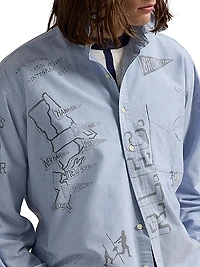 Big Fit Linen-Cotton Oxford Shirt