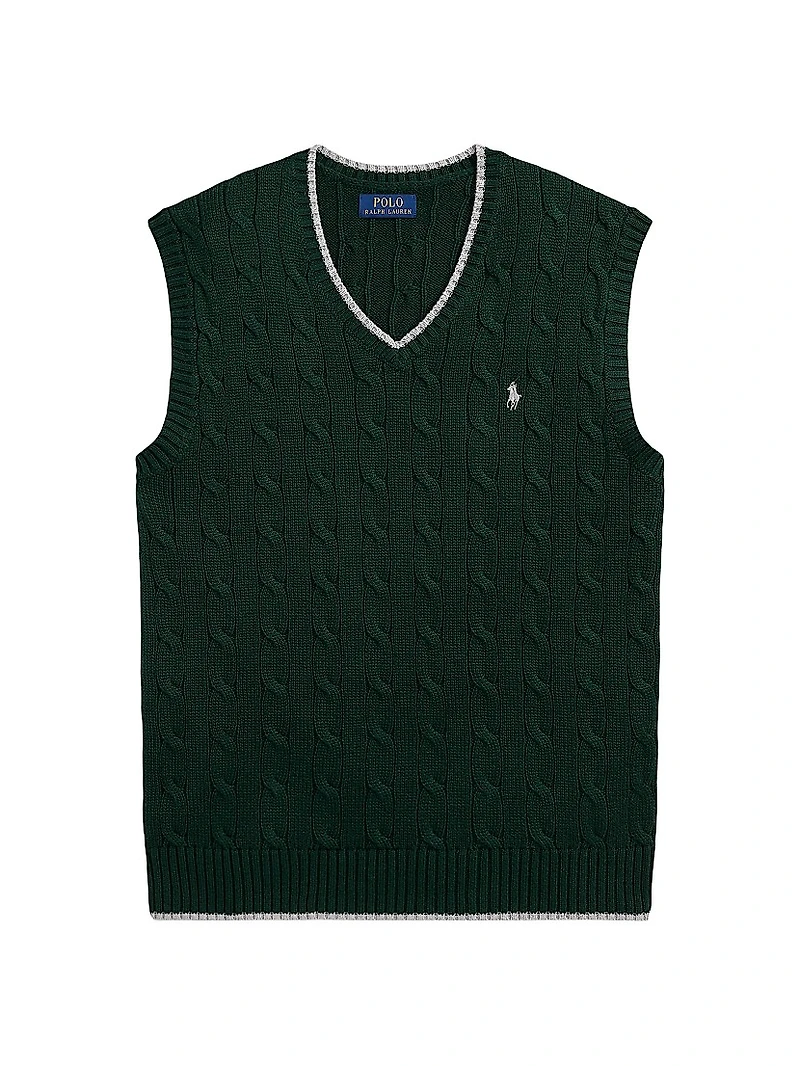 Cable-Knit Cotton Sweater Vest