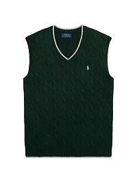 Cable-Knit Cotton Sweater Vest