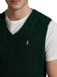Cable-Knit Cotton Sweater Vest