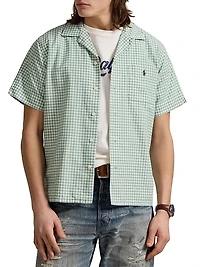 Classic Fit Gingham Oxford Camp Shirt