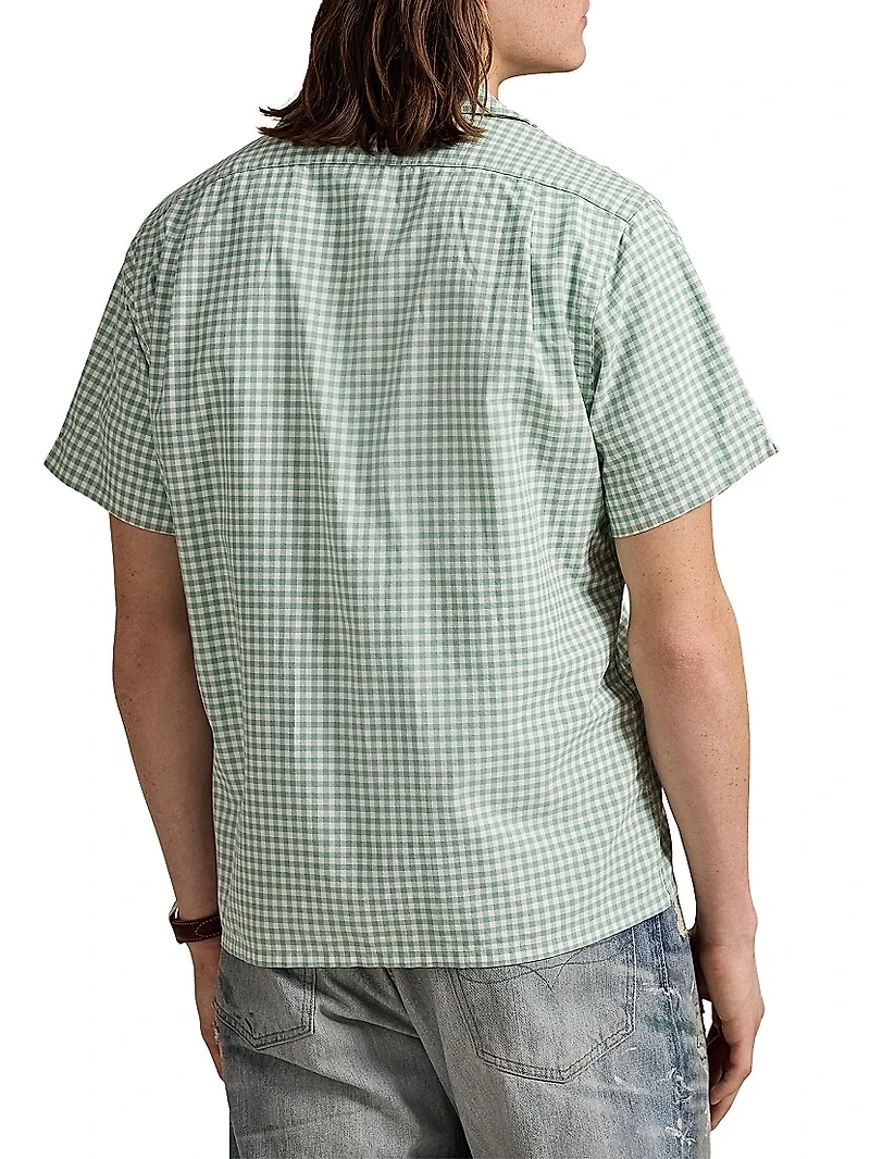 Classic Fit Gingham Oxford Camp Shirt