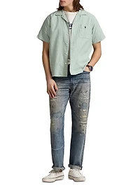 Classic Fit Gingham Oxford Camp Shirt