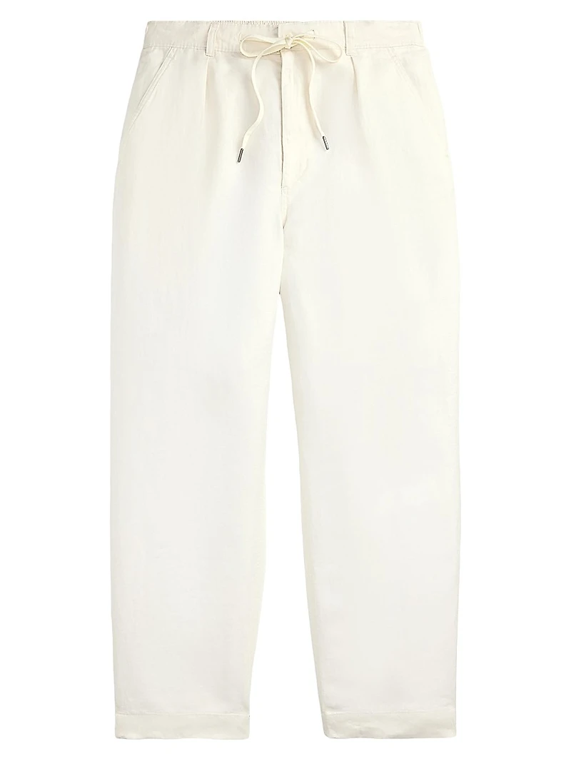 Lateef Relaxed-Fit Pleated Linen Pants