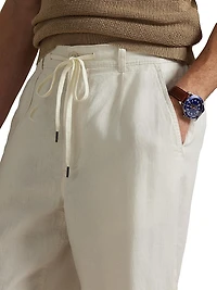 Lateef Relaxed-Fit Pleated Linen Pants